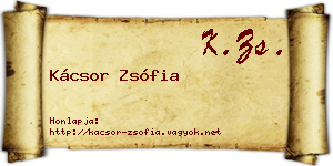 Kácsor Zsófia névjegykártya