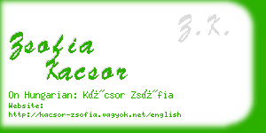 zsofia kacsor business card